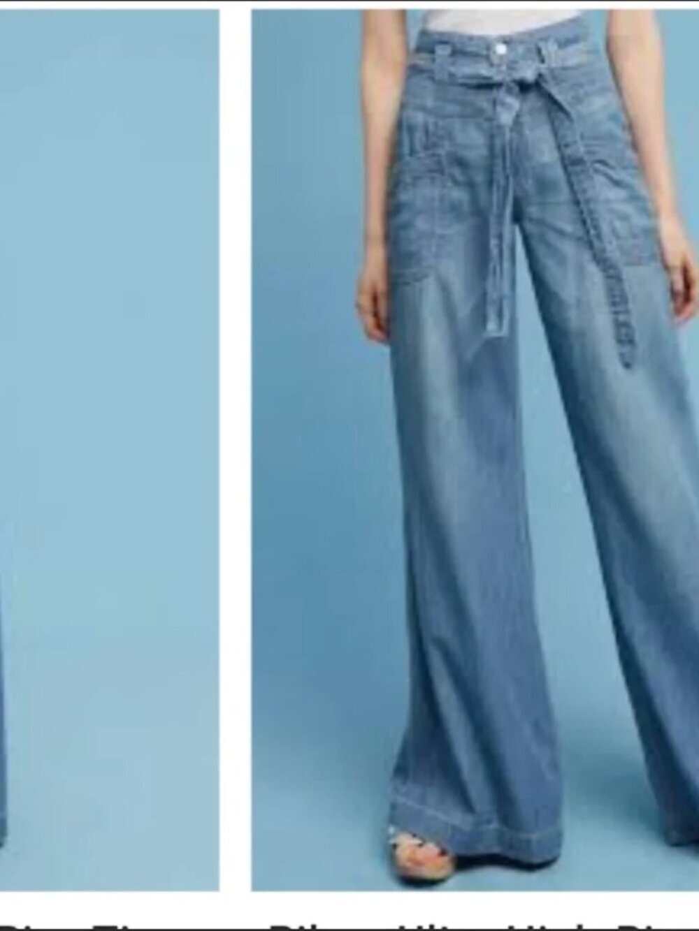 Pilcro And The Letterpress Jeans High Rise Flare Tie Denim Cotton Pants Blue 25 - Picture 7 of 8